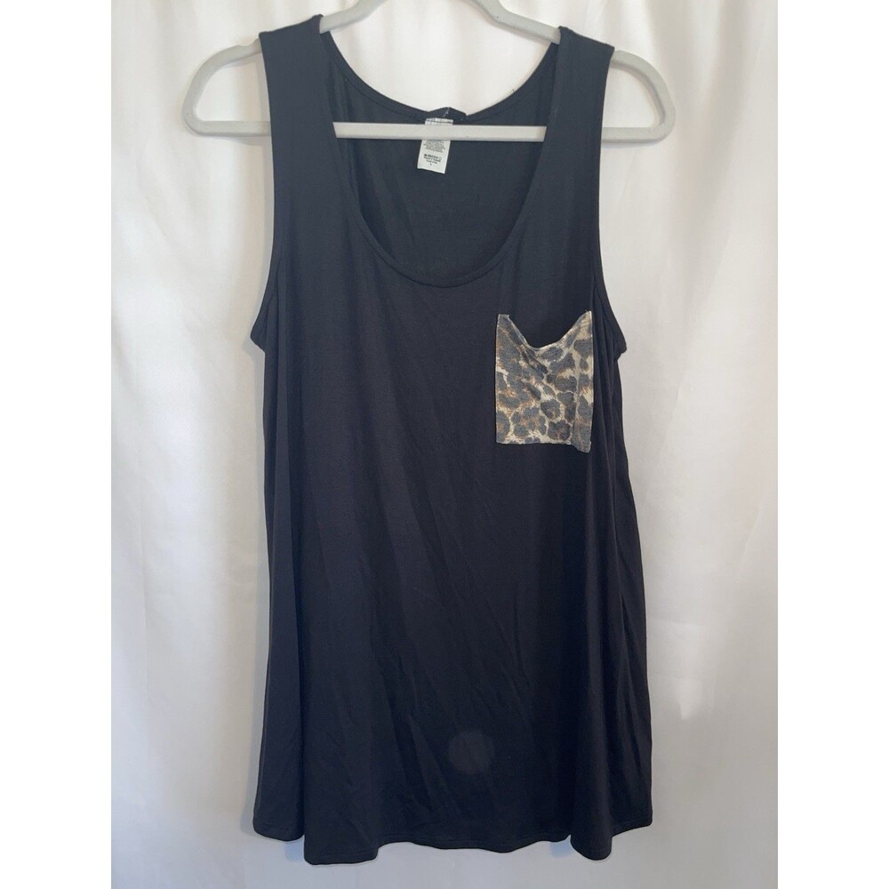 Heimish USA Tank Top Black Cheetah Pocket Stretch Women’s SZ L New With Tags - Picture 6 of 10
